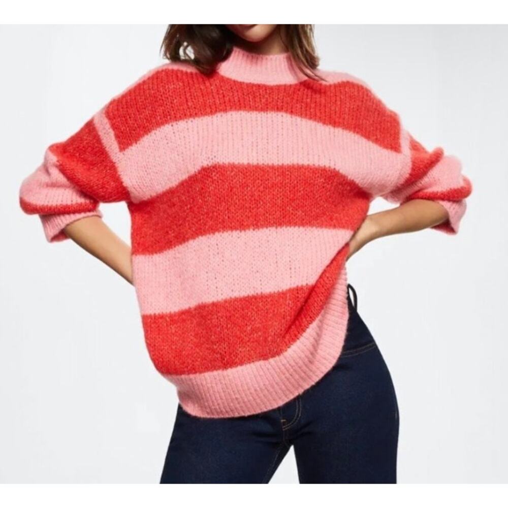 Mango Carioca Sweater Red Pink Small - Picture 2 of 16